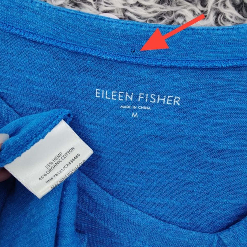 Eileen Fisher Womens Coastal Minimalist Hemp Cotton Dress M Blue Asymmetric Hem - Picture 6 of 16